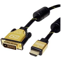 Roline DVI kabel DVI-D 24+1pol. Zástrčka, Zástrčka HDMI-A 1.50 m vícebarevná 11.04.5896 stíněný DVI kabel
