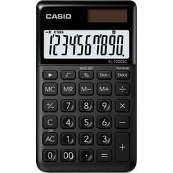 Casio SL-1000SC-BK kapesní kalkulačka černá Displej (počet míst): 10 solární napájení, na baterii (š x v x h) 71 x 9 x 120 mm