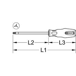 KS Tools 159.1257 Tri-Wing šroubovák 3, délka 80.0 mm