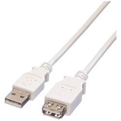 Value USB kabel USB 2.0 USB-A zástrčka, USB-A zásuvka 1.80 m bílá stíněný 11.99.8949