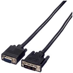 Value VGA kabel VGA pólové Zástrčka, DVI-A 12 + 5 pólů Zástrčka 5.00 m černá 11.99.5449 zablokovatelný VGA kabel