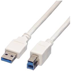 Value USB kabel USB 3.2 Gen1 (USB 3.0 / USB 3.1 Gen1) USB-A zástrčka, USB-B zástrčka 1.80 m bílá stíněný 11.99.8870