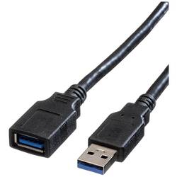 Roline USB kabel USB 3.2 Gen1 (USB 3.0 / USB 3.1 Gen1) USB-A zástrčka, USB-A zásuvka 0.80 m černá stíněný 11.02.8977