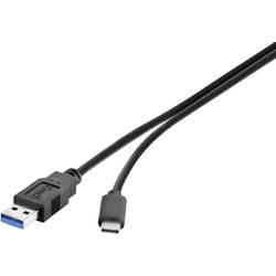 Renkforce USB kabel USB 3.2 Gen1 (USB 3.0 / USB 3.1 Gen1) USB-A zástrčka, USB-C ® zástrčka 0.30 m černá pozlacené kontakty RF-3241262