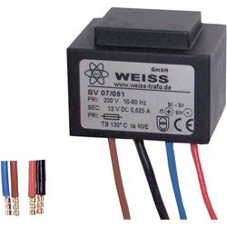 Weiss Elektrotechnik 07/051 kompaktní transformátor 1 x 230 V 1 x 12 V/DC 7.50 W 625 mA