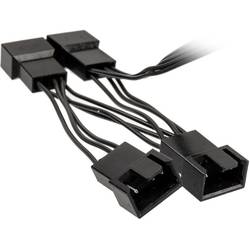 PC větrák Y kabel [1x zásuvka pro PC větrák 4pólová - 4x zásuvka pro PC větrák 4pólová] 0.35 m černá Kolink