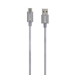 Skross USB kabel USB 3.2 Gen1 (USB 3.0 / USB 3.1 Gen1) USB-A zástrčka 1.20 m Space Grau kulatý, flexibilní provedení, látkový potah SKCA0012A-C120CN