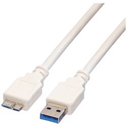 Value USB kabel USB 3.2 Gen1 (USB 3.0 / USB 3.1 Gen1) USB-A zástrčka, USB Micro-B zástrčka 0.80 m bílá stíněný 11.99.8873