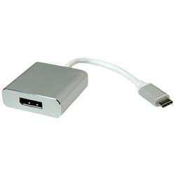 Roline 12.03.3220 USB-C® / DisplayPort kabelový adaptér [1x USB-C® zástrčka - 1x zásuvka DisplayPort] stříbrná (metalíza) 0.00 m