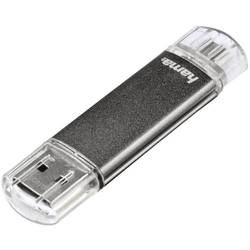 Hama FlashPen Laeta Twin USB paměť pro smartphony/tablety šedá 64 GB USB 2.0, microUSB 2.0