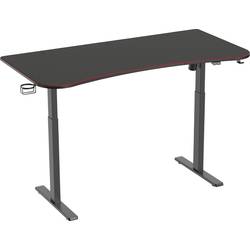 SpeaKa Professional psací stůl pro práci vsedě i ve stoje elektricky výškově nastavitelné Rozsah výšky: 730 do 1210 mm (š x h) 1600 mm x 800 mm černá