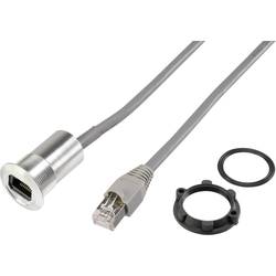 TRU COMPONENTS RJ45-03-BK, zásuvka, vestavná, zástrčka, rovná, černá, 1 ks