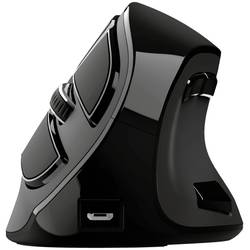 Trust VOXX ergonomická myš Bluetooth®, bezdrátový optická černá 9 tlačítko 2400 dpi ergonomická, odnímatelný kabel, integrovaný scrollpad