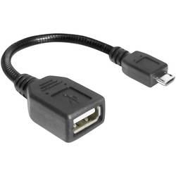 Delock USB kabel USB 2.0 USB Micro-B zástrčka, USB-A zásuvka 0.15 m černá s funkcí OTG 83293