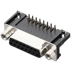 encitech DRB-15F-TBG-110 2103-2100-12 D-SUB zásuvková lišta 90 ° Pólů: 15 pájecí piny 1 ks Tray