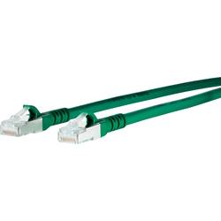 Metz Connect 1308450555-E RJ45 síťové kabely, propojovací kabely CAT 6A S/FTP 0.50 m zelená fóliové stínění, stínění pletivem, kompletní stínění 1 ks