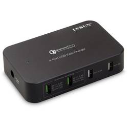 LVSUN Smart 4-Port USB nabíjecí hub 58 W do zásuvky (230 V), do auta, pro nákladní vozidla Výstupní proud (max.) 10200 mA Počet výstupů: 4 x USB 2.0 zásuvka A,