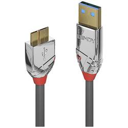 LINDY USB kabel USB 3.2 Gen1 (USB 3.0 / USB 3.1 Gen1) USB-A zástrčka, USB Micro-B 3.0 zástrčka 3.00 m šedá 36659