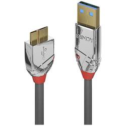 LINDY USB kabel USB 3.2 Gen1 (USB 3.0 / USB 3.1 Gen1) USB-A zástrčka, USB Micro-B 3.0 zástrčka 2.00 m šedá 36658