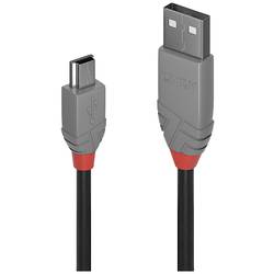 LINDY USB kabel USB 2.0 USB-A zástrčka, USB Mini-B zástrčka 2.00 m černá, šedá 36723
