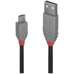 LINDY USB kabel USB 2.0 USB-A zástrčka, USB Micro-B zástrčka 1.00 m černá, šedá 36732