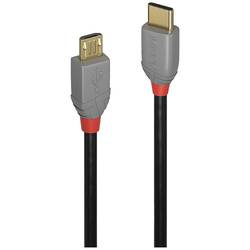 LINDY USB kabel USB 2.0 USB-C ® zástrčka, USB Micro-B zástrčka 0.50 m černá, šedá 36890