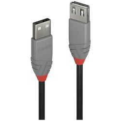 LINDY USB kabel USB 2.0 USB-A zástrčka, USB-A zásuvka 0.20 m černá, šedá 36700