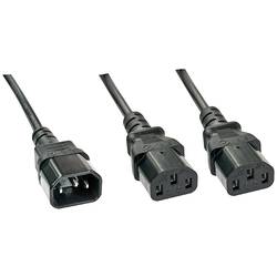 LINDY napájecí Y kabel [1x IEC zástrčka C14 10 A - 2x IEC C13 zásuvka 10 A] 1.00 m černá