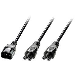 LINDY napájecí Y kabel [1x IEC zástrčka C14 10 A - 2x IEC C5 spojka] 2.50 m černá