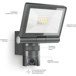 Steinel XLED CAM1 ANT 110081089 venkovní LED reflektor s PIR detektorem Energetická třída (EEK2021): E (A - G) 21 W Barvy světla (LED svítidlo): teplá bílá