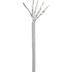Renkforce RF-4724934 RJ45 síťové kabely, propojovací kabely CAT 6 S/FTP 2.00 m šedá s ochranou, pozlacené kontakty, samozhášecí 1 ks