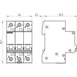 Siemens 5SL63256 5SL6325-6 elektrický jistič 3pólový 25 A 400 V