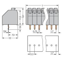 WAGO 250-123/000-006 pružinová svorkovnice 1.50 mm² Pólů 23 modrá 1 ks
