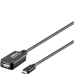 Renkforce USB kabel USB 2.0 USB-C ® zástrčka, USB-A zásuvka 10.00 m černá Aktivní se zesílením signálu, pozlacené kontakty RF-5067256