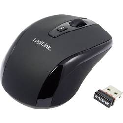 LogiLink Mini drátová myš bezdrátový optická černá 3 tlačítko 1600 dpi