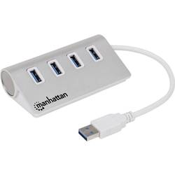 Manhattan 163767 USB Hub 4 porty USB-A USB 3.0 5 GBit/s s hliníkovým krytem bílá 163767