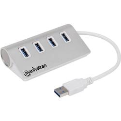 Manhattan 163767 USB Hub 4 porty USB-A USB 3.0 5 GBit/s s hliníkovým krytem bílá 163767