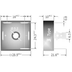 Diotec DB25-08 můstkový usměrňovač D-63 800 V 25 A třífázový