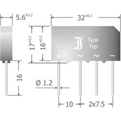 Diotec B500C5000-3300A můstkový usměrňovač SIL-4 1000 V 5 A jednofázové