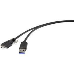 Renkforce USB kabel USB 3.2 Gen1 (USB 3.0 / USB 3.1 Gen1) USB-A zástrčka, USB-C ® zástrčka 1.00 m černá lze šroubovat RF-3773814