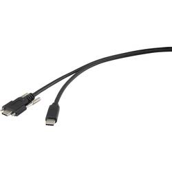 Renkforce USB kabel USB 3.2 Gen1 (USB 3.0 / USB 3.1 Gen1) USB-C ® zástrčka, USB-C ® zástrčka 1.00 m černá lze šroubovat RF-3773812
