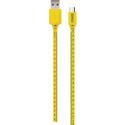 Schwaiger USB kabel USB 2.0 USB-A zástrčka, USB Micro-B zástrčka 1.20 m černá, žlutá se značením metrů WKM10511