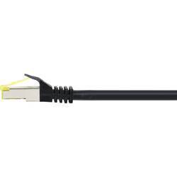Renkforce RF-4995162 RJ45 síťové kabely, propojovací kabely CAT 6a (surový kabel CAT 7) S/FTP 3.00 m černá krytí TPE, flexibilní provedení, samozhášecí 1 ks