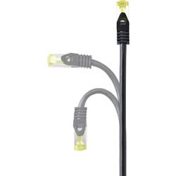 Renkforce RF-4995162 RJ45 síťové kabely, propojovací kabely CAT 6a (surový kabel CAT 7) S/FTP 3.00 m černá krytí TPE, flexibilní provedení, samozhášecí 1 ks