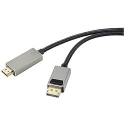 Renkforce RF-4995156 DisplayPort / HDMI propojovací kabel černá hliníková zástrčka 2.00 m
