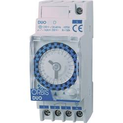 časovač na DIN lištu ORBIS Zeitschalttechnik DUO D 230 V OB291032, analogový, 1 x přepínač