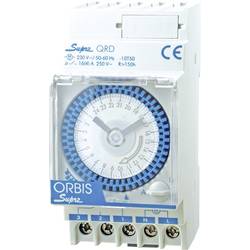 časovač na DIN lištu ORBIS Zeitschalttechnik SUPRA QRD 230V OB290232N, analogový, 1 x přepínač