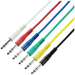 Adam Hall 3 STAR BVV 0015 SET audio kabel [6x jack zástrčka 6,3 mm (stereo) - 6x jack zástrčka 6,3 mm (stereo)] 0.15 m bílá, červená, modrá, zelená, žlutá,