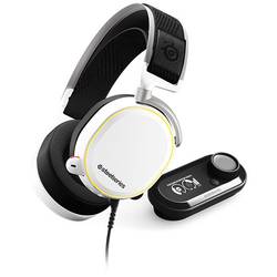 Steelseries ARCTIS PRO+ GAME DAC Gaming Sluchátka Over Ear kabelová stereo bílá, černá Redukce šumu mikrofonu, Potlačení hluku regulace hlasitosti, Vypnutí