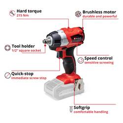 Einhell Professional TP-CW 18 Li BL-Solo Power X-Change, 4510040 aku rázový utahovák, 215 Nm, Li-Ion, bez nabíječky, bez akumulátoru
